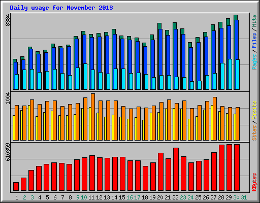 Daily usage for November 2013