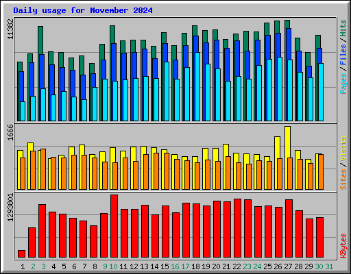 Daily usage for November 2024