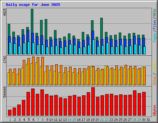 Daily usage for June 2025