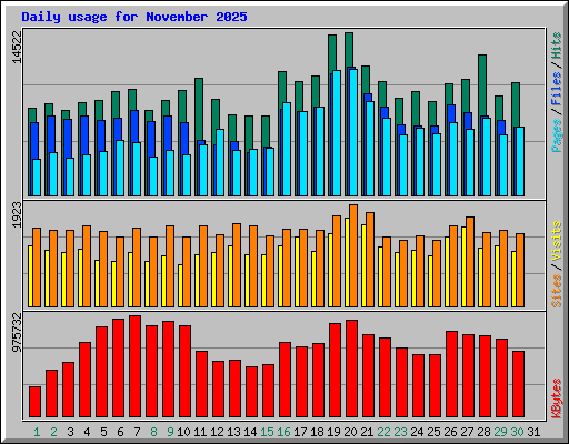 Daily usage for November 2025
