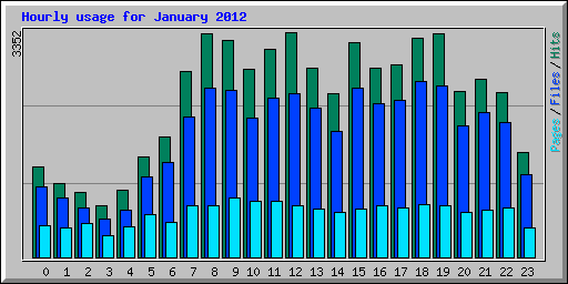 Hourly usage for January 2012