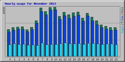 Hourly usage for November 2013