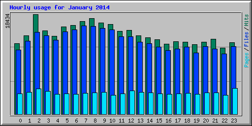 Hourly usage for January 2014