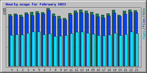 Hourly usage for February 2023