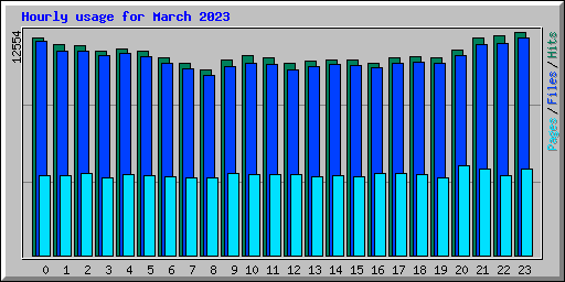 Hourly usage for March 2023
